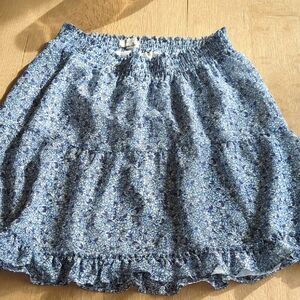 LOFT Blue Floral Mini Skirt